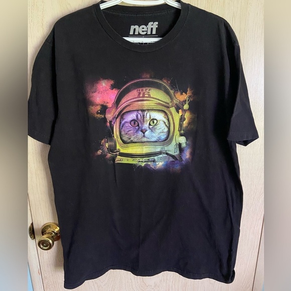 Neff Other - NEFF Neon Space Cat Astronaut Kitten Unisex T-shirt Sz XL